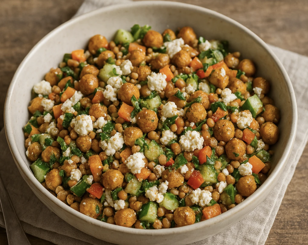 Τι θα φάμε σήμερα; Σαλάτα με ψητά ρεβίθια και ανθότυρο