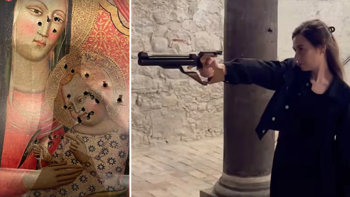 Πολιτικός χρησιμοποίησε εικόνα της Παναγίας της Βρεφοκρατούσας ως στόχο σκοποβολής