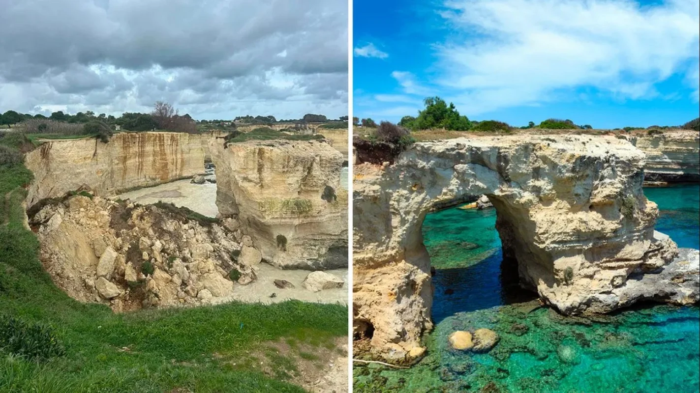 Κατέρρευσε μετά την κακοκαιρία η Αψίδα των Εραστών (βίντεο)