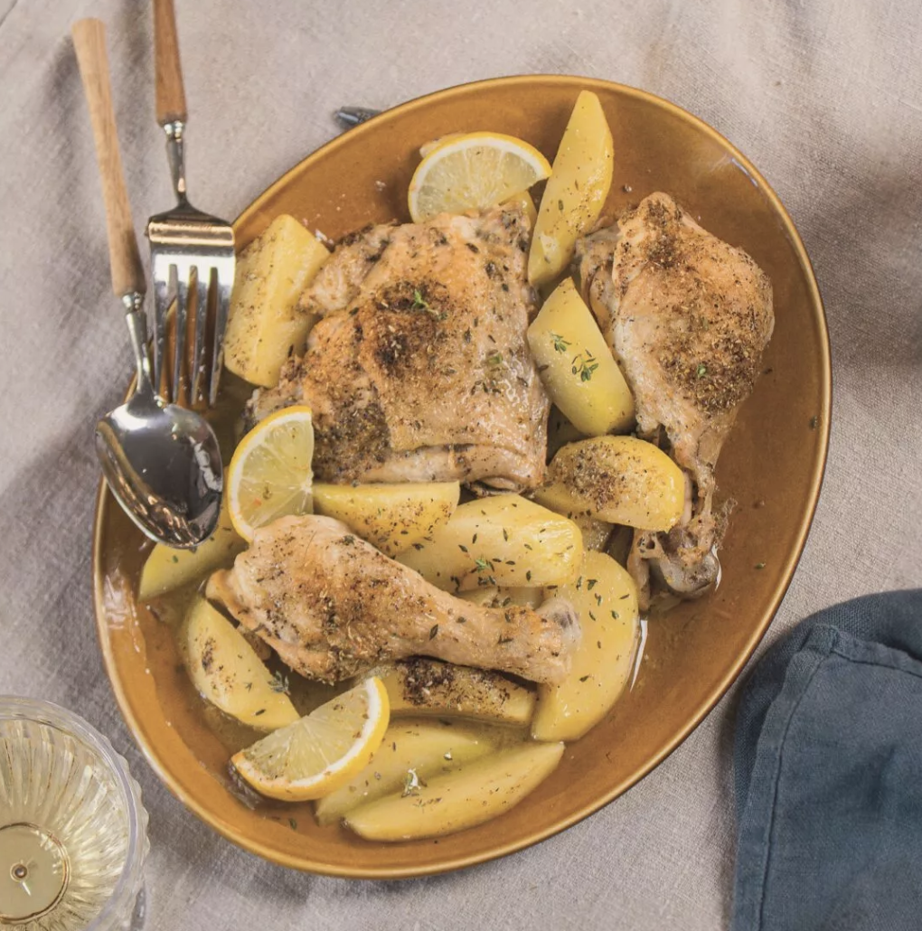 τι θα φάμε σήμερα; Κοτόπουλο κατσαρόλας λεμονάτο με πατάτες