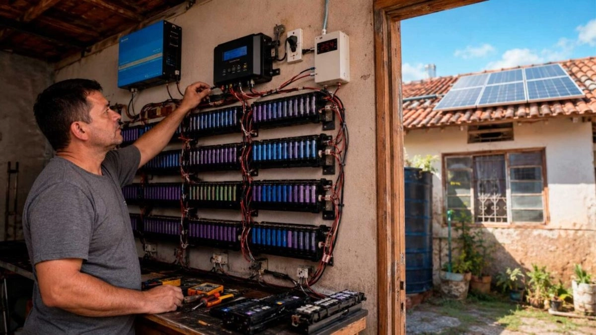 Μάζεψε 650 πεταμένες μπαταρίες laptop και τροφοδοτεί το σπίτι του με δωρεάν ηλιακή ενέργεια